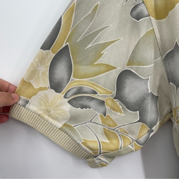 TOMMY BAHAMA Green Silk Blend Floral Polo Shirt Men's Size XL Short Sleeves - Picture 4 of 11